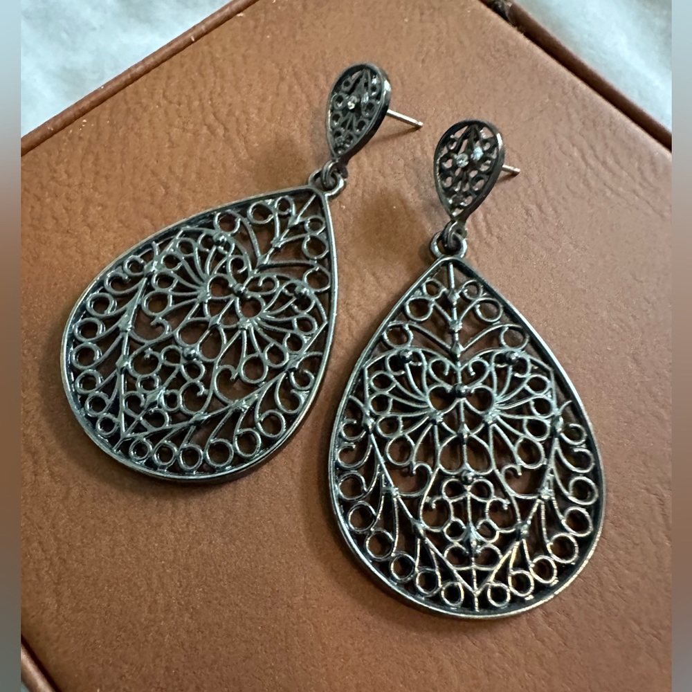 Gun metal grey earrings